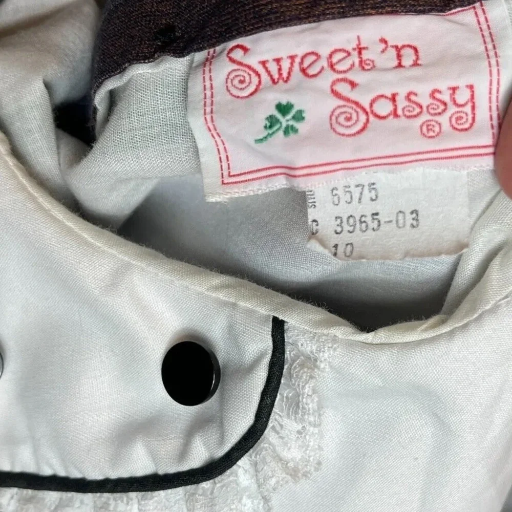 VTG Sweet N Sassy Dress Girls‎ Size 10 Long Sleeve Ruffled Full Circle Costume